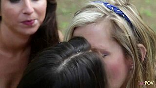 Sasha Serena And Sara Organise An Outstanding Threesome Lesbian Party In A Little 18+ Wood Nearby Their Home