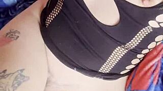 brunette milf with huge natural tits and tight pussy gets fucked hard