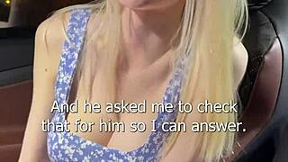 I fucked busty sexy blode in car and came on her fase