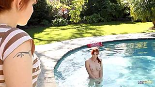 these redhead girls like licking each others cunts in the backyard and having an amazing orgasm together