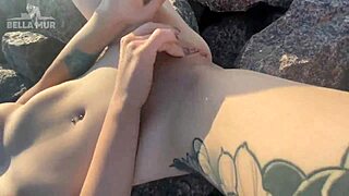 Hot Exhibitionist Masturbates Clit on Public Beach in Ultra HD