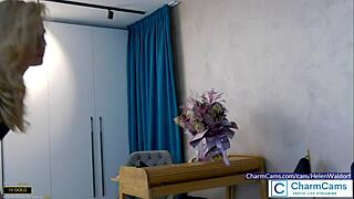 Helenwaldorf Claps Lovely Ass In Black Thong Corset