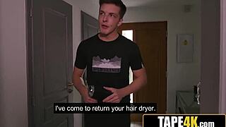 Horny married milf in fishnets begs young 18+ stud to fuck her hard