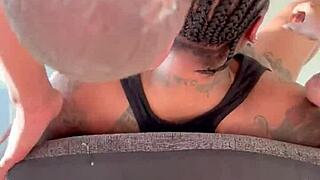 Sucking dick in braids compilation with deepthroat and gagging