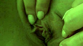 Curly blonde teases pretty pussy display in kitchen