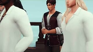 Gangbang Scene Features Double Penetration and Breeding Slut in Sims 4