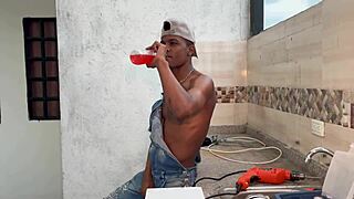 i fuck the black cock builder and make him squirt on the terrace overlooking the entire city of cali - celeste alba