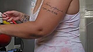 pregnant woman showing off big ass mature body