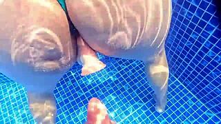 Amateur Catches Unknown Woman With Huge Juicy Ass In Pool, Rips Clothes, Fucks Tight Pussy Doggystyle With Monster Cock Creampie