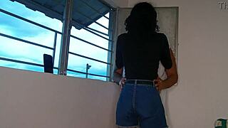 fucking stepsister's tight ass while she records dancing