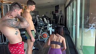 Andrea Lux Endures Double Penetration In The Gym