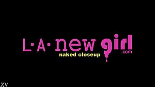 red haired model reveals her sexy body during photoshoot