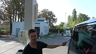 english whore jumps into car and pays for ride with body