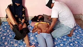 imagine a virgin stepsister exploring with her muslim friend in a steamy threesome, all in hindi