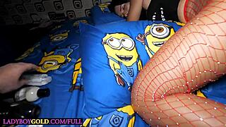 asian teen ladyboy nan cums after he toys her asshole