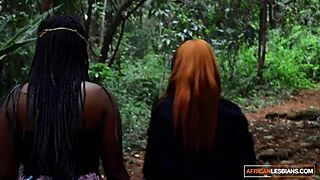 Black Lesbian Stepsisters Naughty Pussy Eating and Dildo Fucking