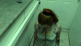 enthusiastic degradation slut siren eats cum from boot