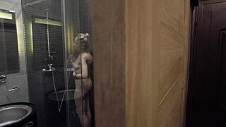 incredible bathroom blowjob from horny milf
