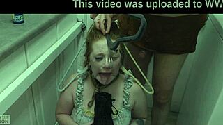 enthusiastic degradation slut siren eats cum from boot