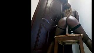 Big Ass Fishnet Bouncing On Cock