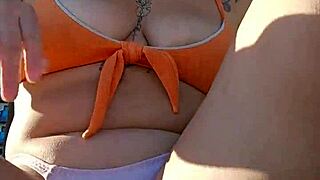 Recorded Video For Lover On African Beach With Flashing And Masturbation