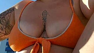 Recorded Video For Lover On African Beach With Flashing And Masturbation