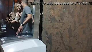 Amateur milf with big ass orgasms in swing party bathroom