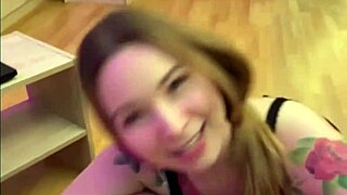 Amateur Couple's Rough Blowjob and Cum Session