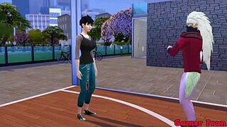 hinata y sus amigas cap 4 madara juega con videl se reta que el que pierda se quita la prenda al fina pasa algo inerperado mucha leche sobre ella