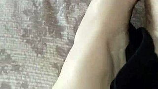 gretala rubs her panties on her little feet
