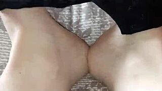 gretala rubs her panties on her little feet