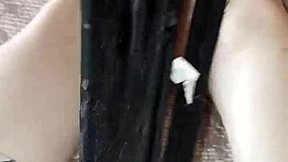 gretala rubs her panties on her little feet