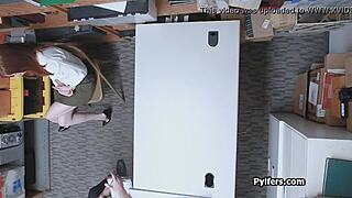 Cute Redhead Thief Feels Intense Drilling By Mall Security