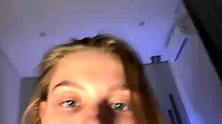 fingering a tight pink pussy on webcam, the young amateur teen orgasms hard from the hardcore masturbation.