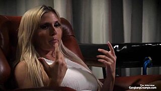 Blonde MILF Fucks All Five Guys Until They Cum In Her Pussy!