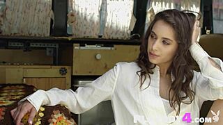 beautiful milf posing in camper