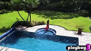 Big Tits Latina Milf Exposing Amazing Body After Posing In Hot Red Dress