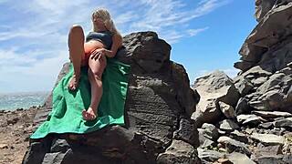 Blonde Teen Fucks Riskily On Public Beach