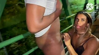 Married woman fucks intensely in public street live