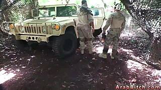 Muslim Soldier Fucks White Teen Outdoors in Military Uniform