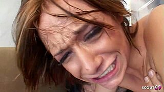 Slim Small 18+ Tits Redhead Girl Get Her Asshole And Pussy Wide Open At Mmf 3some Fuck By Two Whitezilla Cocks