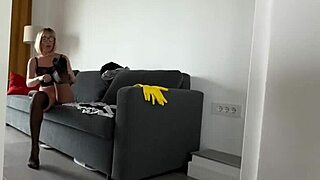 Watching maid clean, fantasizing about fucking her