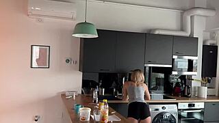Watching maid clean, fantasizing about fucking her