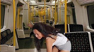 Preview: Stripping and masturbating on metro with Agarabas and OLPR. So exciting!