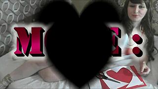 Erotic video clip of sexy milf in fetish stockings and lingerie, solo with big natural tits