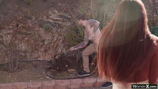 My hot big tits shemale neighbors want to thank me with sex, they say