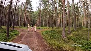 Picked Up Three Lesbians Masturbating In Forest