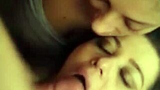 Double Blowjob With Big Tits And Monster Cock