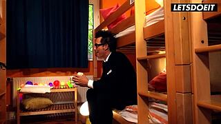 Is Busty Babe Barbara Bieber Seducing That Horny Business Man?