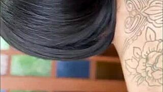 Evelyn Foxx, a skinny Brazilian babe, takes a huge BBC completely inside her pussy during interracial fucking